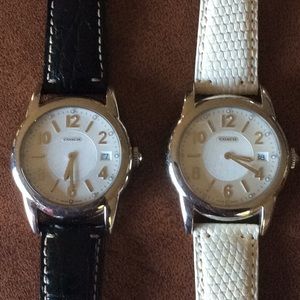 2 Coach Boyfriend Style Leather Band Watches